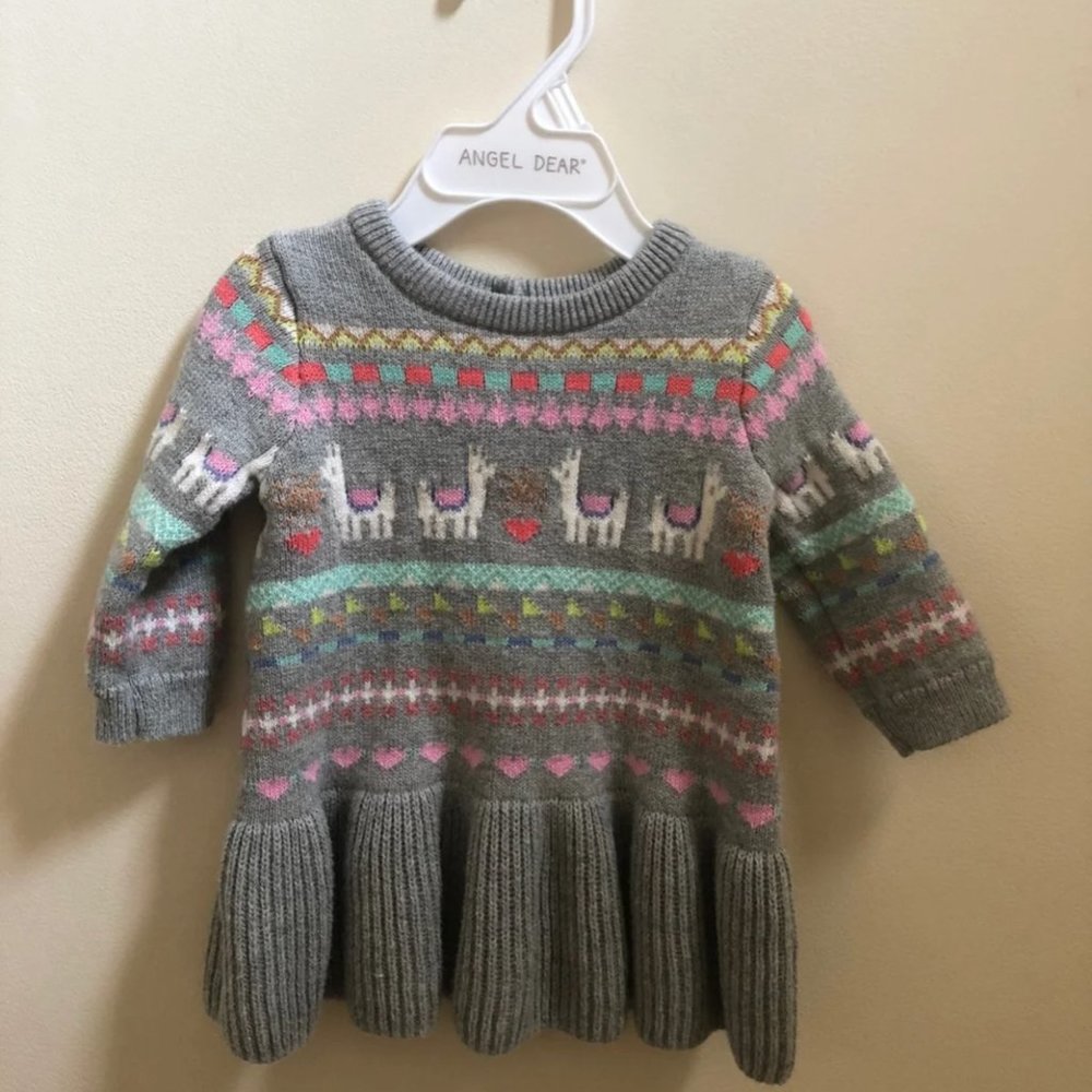 Baby Gap Llama sweater dress, 3-6 months.